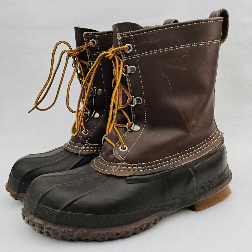 LL Bean Boots - Maine Hunting Shoe, US Men 7 , Brown, Unlined, Vintage
